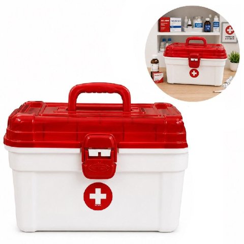 Frasqueira Maleta Medicamentos Grande 12 Litros 13 Divisorias Bandeja Caixa Primeiros Socorros Gigan