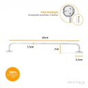 Ver imagem 3 de Porta Toalha Barra 60 Cm Inox Cromado