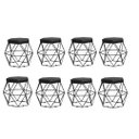 Ver imagem 1 de Kit 8 Puffs Decorativos Aramado Vanessa-Assento Preto