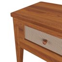 Ver imagem 3 de Mesa Lateral em Madeira Maciça 1 Gaveta Viena Amêndoa