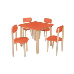 Kit Mesa e Cadeiras Linha Colorê Brinquedoteca Sala de Aula:laranja - 2