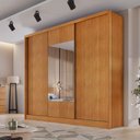 Ver imagem 4 de Guarda Roupa Casal Medelim 3 Portas 4 Gavetas com Espelho Cinamomo - Novo Horizonte