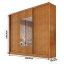 Ver imagem 2 de Guarda Roupa Casal Medelim 3 Portas 4 Gavetas com Espelho Cinamomo - Novo Horizonte