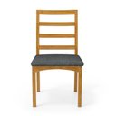 Ver imagem 4 de Kit com 4 Cadeiras Cecília Madeira Maciça Assentos Estofados para Mesa de Jantar Linho Chumbo 406