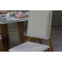 Ver imagem 6 de Sala de Jantar Completa Vértice Tampo Madeirado C/ Vidro 160x80cm e 6 Cadeiras Milla Nature/veludo