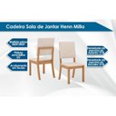 Ver imagem 2 de Sala de Jantar Completa Vértice Tampo Madeirado C/ Vidro 160x80cm e 6 Cadeiras Milla Nature/veludo