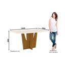 Ver imagem 4 de Sala de Jantar Completa Vértice Tampo Madeirado C/ Vidro 160x80cm e 6 Cadeiras Milla Nature/veludo