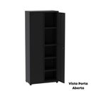 Ver imagem 2 de Armário de Aço 2 Portas com Chave 4 Prateleiras AP402 Cinza/Preto