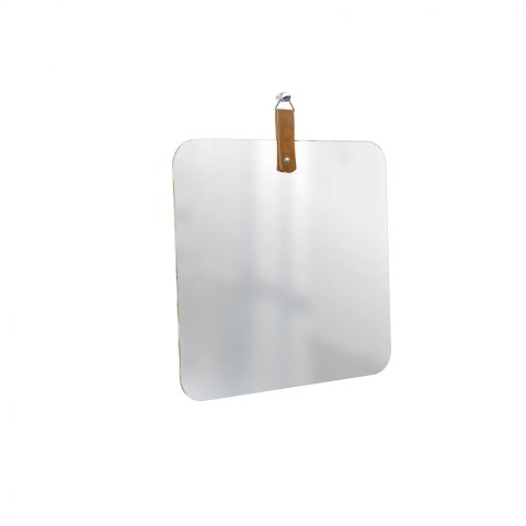 Espelho Decorativo Life Alça Caramelo Cantos 50x50 cm