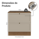 Ver imagem 2 de Balcão de Cozinha 80 cm 2 Gavetas Rustic/Crema Vik Madesa