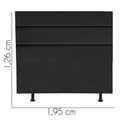 Ver imagem 3 de Cabeceira Estofada Cama Box King 195cm Argentina Suede Preto- Mabe Magazine