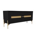 Ver imagem 1 de Rack Sala Tv até 50 Polegadas Paraty 113 Cm Laca Pés Metal Palhinha Preto