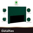 Ver imagem 3 de Cabeceira Casal Estofada para Cama Box Toronto Veludo Cor Verde Esmeralda
