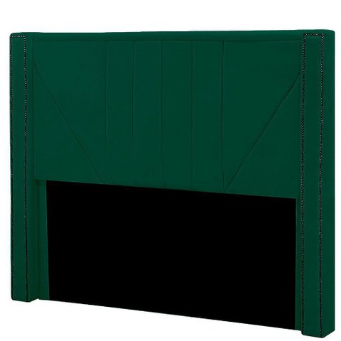 Cabeceira Casal Estofada para Cama Box Toronto Veludo Cor Verde Esmeralda