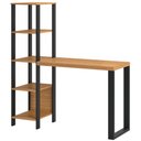 Ver imagem 2 de Mesa para Escritório com Torre 1,225m 5 Prateleiras F29 Pradel Móveis-freijó/preto Fosco