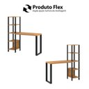 Ver imagem 4 de Mesa para Escritório com Torre 1,225m 5 Prateleiras F29 Pradel Móveis-freijó/preto Fosco