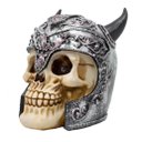 Ver imagem 3 de Caveira Capacete Chifres Viking Crânio Resina Decorado