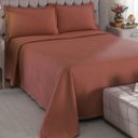 Ver imagem 3 de Kit Colcha Queen Size Piquet Terracota 100% Algodão 3 Peças Dohler