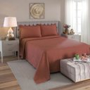 Ver imagem 2 de Kit Colcha Queen Size Piquet Terracota 100% Algodão 3 Peças Dohler