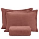 Ver imagem 1 de Kit Colcha Queen Size Piquet Terracota 100% Algodão 3 Peças Dohler