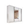 Guarda Roupa Casal 3 Portas de Correr e 8 Gavetas c/ Espelho Arezzo Plus Branco - Novo Horizonte - 1