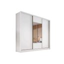 Ver imagem 1 de Guarda Roupa Casal 3 Portas de Correr e 8 Gavetas c/ Espelho Arezzo Plus Branco - Novo Horizonte