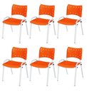 Ver imagem 2 de Cadeira Iso Base Branco Igreja, Escola, Escritório - Laranja Kit 6 Peças