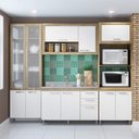 Ver imagem 1 de Cozinha Completa com Balcão sem Tampo e Paneleiro Vidro 4 Peças Toscana Multimóveis