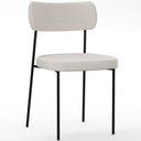 Ver imagem 1 de Cadeira Decorativa Estofada para Sala de Jantar Melina L02 Bouclê Cru - Lyam Decor