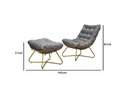 Ver imagem 3 de Poltrona Costela Decorativa com Puff Madeira Eva Dourado Cinza