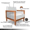 Ver imagem 3 de Kit 2 Poltronas Sala de Estar Pés Madeira Maciça Corda Náutica Preta 75cm Manila Pu Branco G63 - Gra