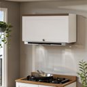 Ver imagem 1 de Armário Aéreo 80cm Cozinha Modulada com Porta Basculante Mdf Cor:branco com Ébano