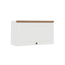 Armário Aéreo 80cm Cozinha Modulada com Porta Basculante Mdf Cor:branco com Ébano - 4