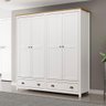 Guarda Roupa 4 Pt Comoda 8 Gv Madeira Maciça Branco Freijo Milani Store - 3