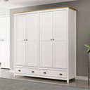 Ver imagem 3 de Guarda Roupa 4 Pt Comoda 8 Gv Madeira Maciça Branco Freijo Milani Store