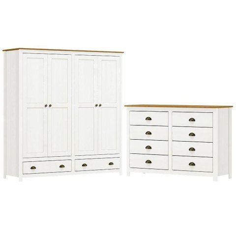 Guarda Roupa 4 Pt Comoda 8 Gv Madeira Maciça Branco Freijo Milani Store