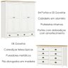 Guarda Roupa 4 Pt Comoda 8 Gv Madeira Maciça Branco Freijo Milani Store - 7