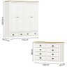 Guarda Roupa 4 Pt Comoda 8 Gv Madeira Maciça Branco Freijo Milani Store - 6