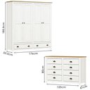 Ver imagem 6 de Guarda Roupa 4 Pt Comoda 8 Gv Madeira Maciça Branco Freijo Milani Store