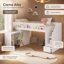Ver imagem 6 de Cama Infantojuvenil com Estação de Trabalho e Escrivaninha Retrátil - Completa Móveis