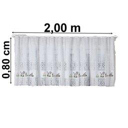 Cortina Vitro Renda Branca Vaquinha 2,00Larg X0,80 Alt - 2