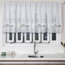 Cortina Vitro Renda Branca Vaquinha 2,00Larg X0,80 Alt - 1