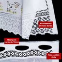 Ver imagem 6 de Cortina Vitro Renda Branca Vaquinha 2,00Larg X0,80 Alt