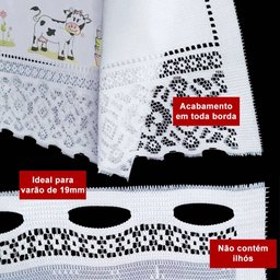 Cortina Vitro Renda Branca Vaquinha 2,00Larg X0,80 Alt - 6