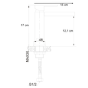 Ver imagem 2 de Torneira Monocomando de Mesa para Banheiro Bica Baixa Quadrada + Válvula Click para Cuba 7/8 Redonda