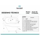 Ver imagem 3 de Banheira Julia, Vitoriana Imersão, Clássica, Branca 163x78x63, sem Hidromassagem, Pés Cromados, Vers