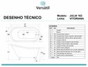Ver imagem 3 de Banheira Julia, Vitoriana Imersão, Clássica, Branca 163x78x63, sem Hidromassagem, Pés Cromados, Vers
