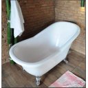 Ver imagem 4 de Banheira Julia, Vitoriana Imersão, Clássica, Branca 163x78x63, sem Hidromassagem, Pés Cromados, Vers