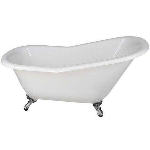 Banheira Julia, Vitoriana Imersão, Clássica, Branca 163x78x63, sem Hidromassagem, Pés Cromados, Vers