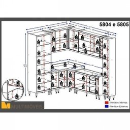 Cozinha Completa com Balcão com Tampo 11 Peças 16 Portas Sicília Multimóveis - 5 Cozinha Completa com Balcão com Tampo 11 Peças 16 Portas Sicília Multimóveis - 5